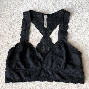 Free People Black Lace Bralette